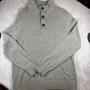 Urban pipeline size large three  quarter button zip mock neck sweater